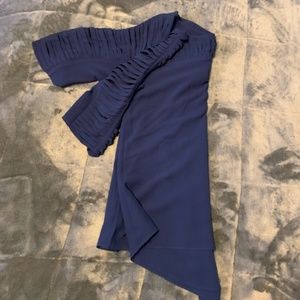 Navy Blue Top with Intricate Sleeve cut outs